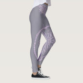 Paarse strepen Lavendel Dream AI kunst Leggings (Rechts)