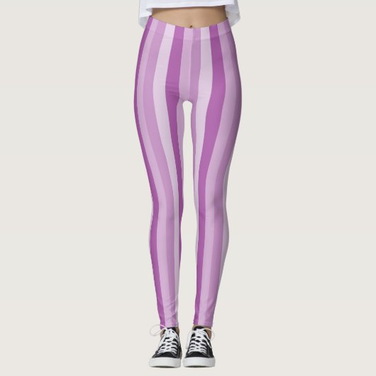 Paarse strepen leggings (Voorkant)