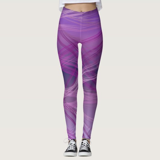Paarse Strepen Leggings (Voorkant)