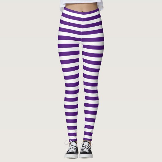 Paarse strepen leggings (Voorkant)