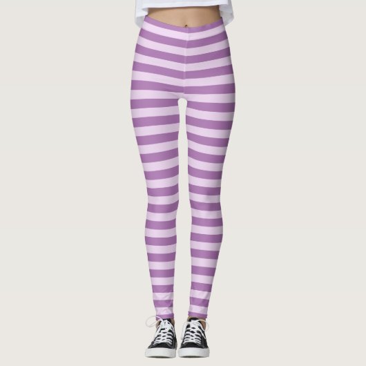 Paarse Strepen Leggings (Voorkant)