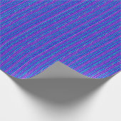 Paarse strepen met blauw metaal cadeaupapier (Hoek)