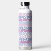 Paarse strepen met bloemetjes waterfles (Rechts)