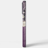 Paarse strepen Parels Ivoren kant Case-Mate iPhone Case (Achterkant / Links)