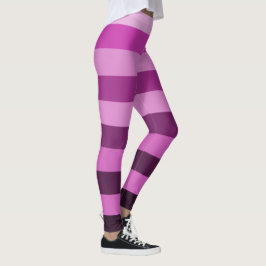 Paarse Strepen Patroon Kleurblok Leggings