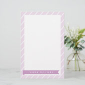 Paarse strepen Patroon Stationery Briefpapier (Staand voorkant)