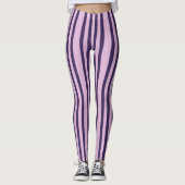 Paarse Strepen Schakeringen Leggings (Voorkant)