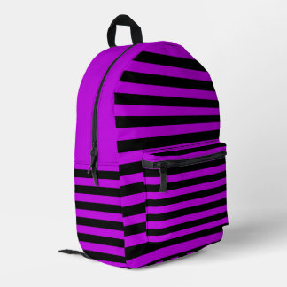 Paarse Strepen Schooltas Bedrukte Rugzak