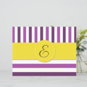 Paarse strepen, streeppatroon, lijnen, monogram (Staand voorkant)