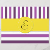 Paarse strepen, streeppatroon, lijnen, monogram (Voorkant)