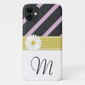 Paarse strepen, streeppatroon, lijnen, monogram Case-Mate iPhone case (Achterkant)