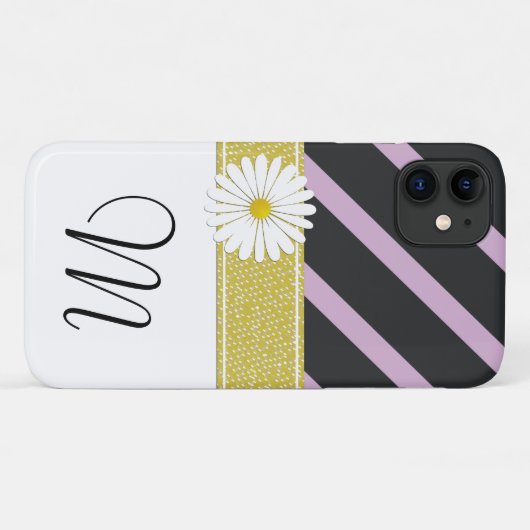 Paarse strepen, streeppatroon, lijnen, monogram Case-Mate iPhone case (Achterkant (horizontaal))