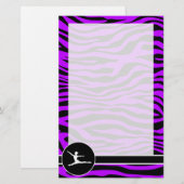 Paarse strepen van elektrische zebra; ballet briefpapier (Voorkant / Achterkant)
