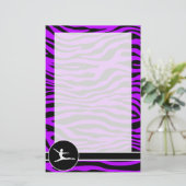 Paarse strepen van elektrische zebra; ballet briefpapier (Staand voorkant)