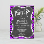 Paarse strepen van elektrische zebra; ballet kaart (Staand voorkant)