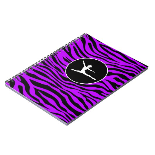 Paarse strepen van elektrische zebra; ballet notitieboek (Linkerzijde)