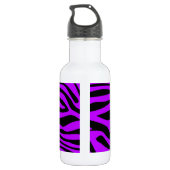 Paarse strepen van elektrische zebra; ballet waterfles  (Achterkant)
