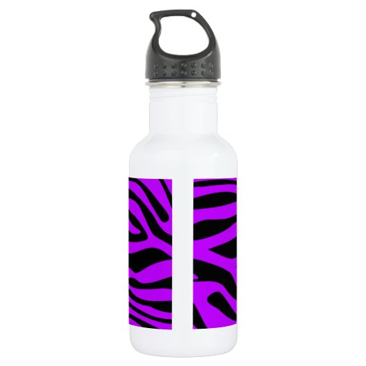 Paarse strepen van elektrische zebra; ballet waterfles  (Achterkant)