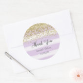 Paarse strepen Verjaardag Sticker (Envelop)