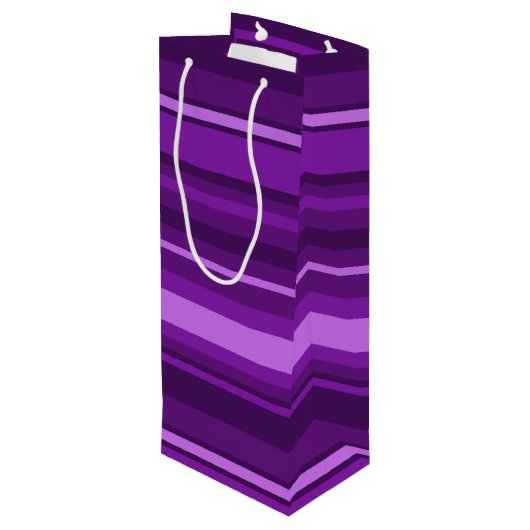 Paarse strepen wijn cadeautas (Achterkant Gekanteld)