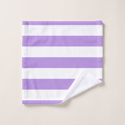 Paarse strepen, witte strepen, gestreept bad handdoek (Wasdoekje)