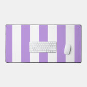 Paarse strepen, witte strepen, gestreept bureaumat (Keyboard & Muis)
