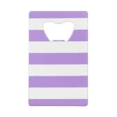 Paarse strepen, witte strepen, gestreept creditkaart flessenopener (Voorkant)