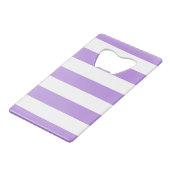 Paarse strepen, witte strepen, gestreept creditkaart flessenopener (Achterkant Gekanteld)