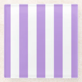 Paarse strepen, witte strepen, gestreept glazen onderzetter (Voorkant)