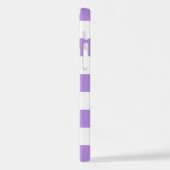 Paarse strepen, witte strepen, gestreept iPhone hoesje (Linkerkant)