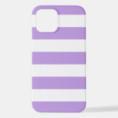 Paarse strepen, witte strepen, gestreept iPhone hoesje (Achterkant)