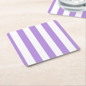 Paarse strepen, witte strepen, gestreept kartonnen onderzetters (Schuin)