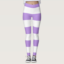 Paarse strepen, witte strepen, gestreept leggings