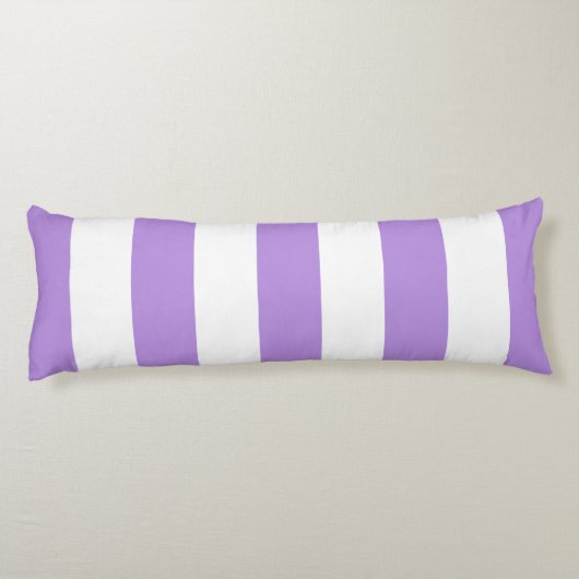 Paarse strepen, witte strepen, gestreept lichaamskussen (Achterkant)
