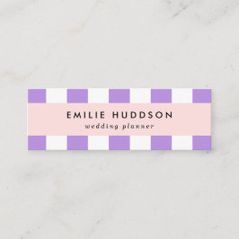 Paarse strepen, witte strepen, gestreept mini visitekaartje