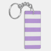 Paarse strepen, witte strepen, gestreept sleutelhanger (Voorkant Links)