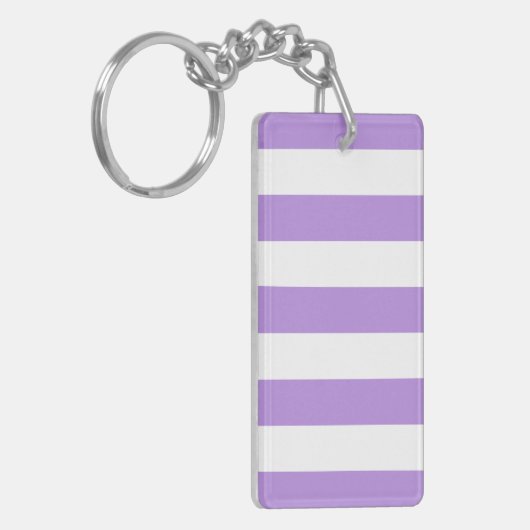 Paarse strepen, witte strepen, gestreept sleutelhanger (Voorkant Links)