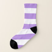 Paarse strepen, witte strepen, gestreept sokken (Links - buitenkant)