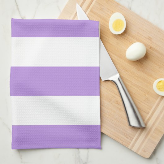 Paarse strepen, witte strepen, gestreept theedoek (Quarter Fold)