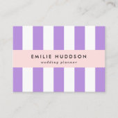 Paarse strepen, witte strepen, gestreept visitekaartje (Voorkant)