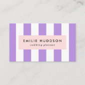 Paarse strepen, witte strepen, gestreept visitekaartje (Voorkant)