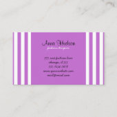 Paarse strepen, witte strepen, gestreept visitekaartje (Voorkant)