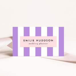 Paarse strepen, witte strepen, gestreept visitekaartje