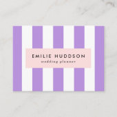 Paarse strepen, witte strepen, gestreept visitekaartje (Voorkant)