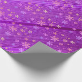 Paarse Striations Snowflakes X'mas Wrapping Paper Cadeaupapier (Hoek)