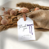 Paarse strik bindt de knoop bruidsfeest bedankt cadeaulabel