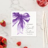 Paarse Strik Coquette Script Sweet 16 Feestje Servet (Insitu)