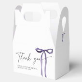 Paarse strik die de knoop legt bruidsfeest Gable Bedankdoosjes (Geopend)