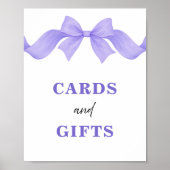 Paarse Strik Geschenken Bruiloftsfeest Bord Poster (Voorkant)
