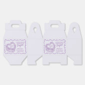 Paarse Strik Hart Coquette Cake Galentines Feestje Bedankdoosjes (Ongevouwen)